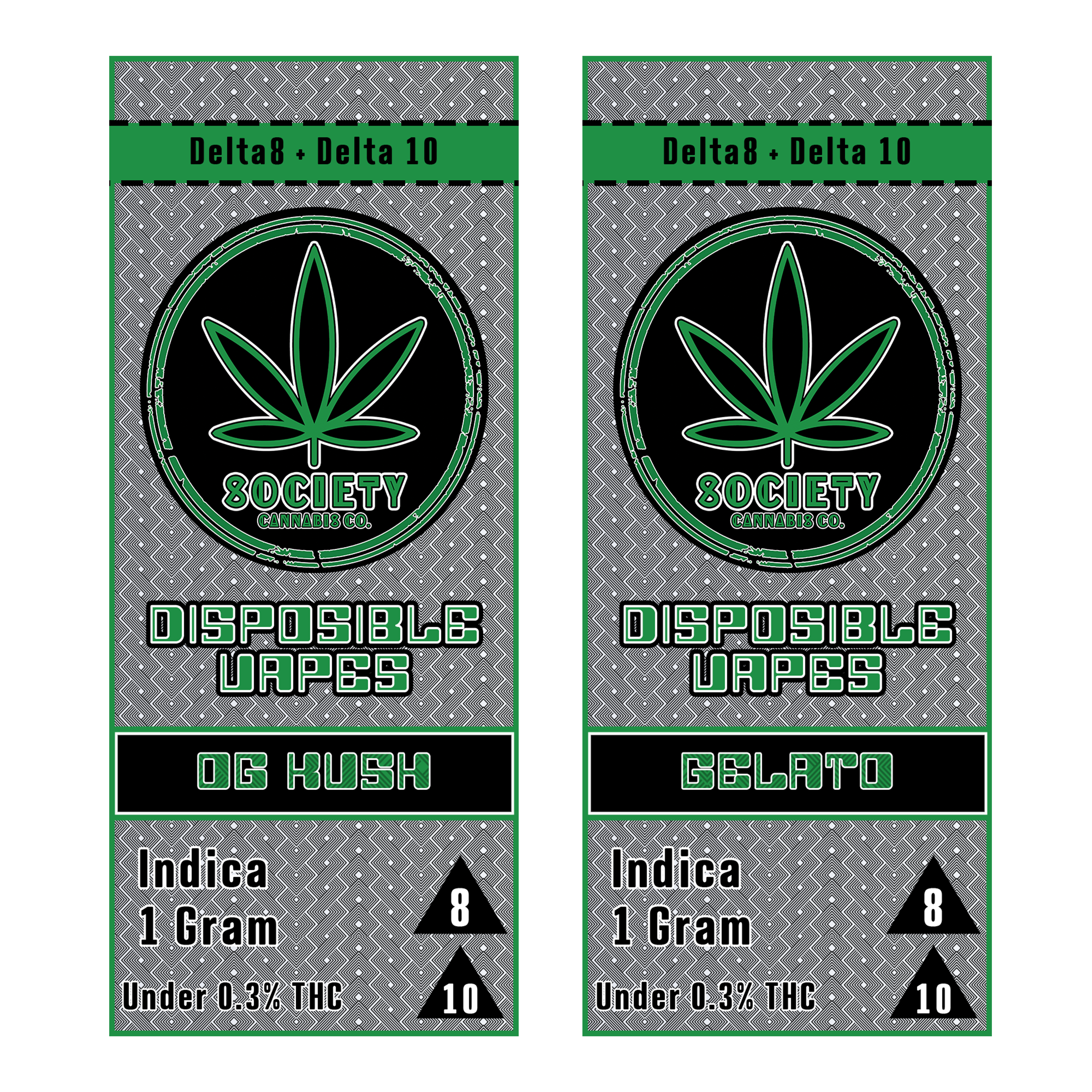 Society Cannabis Vapes menu